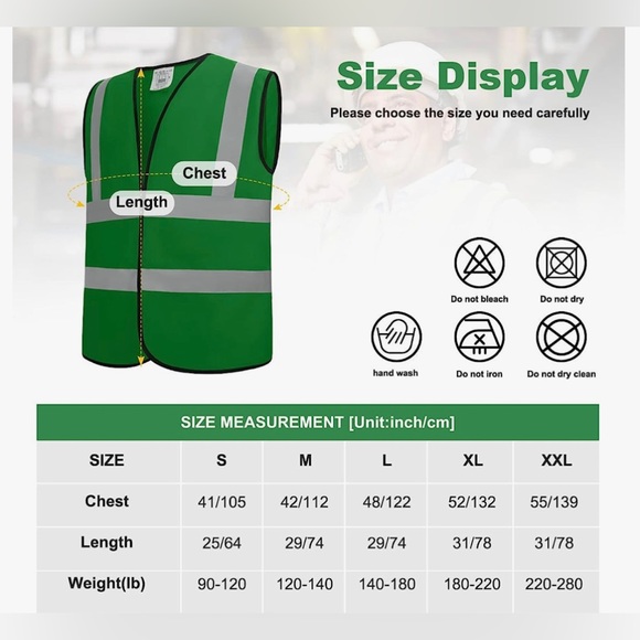 Evershare Reflective Safety Vest Size Large New in Packaging - Picture 6 of 8